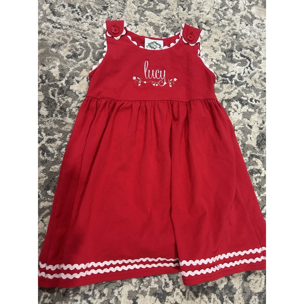 Cecil And Lou Red Dress Embroidered "Lucy" Size 4t